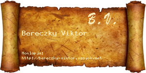 Bereczky Viktor névjegykártya